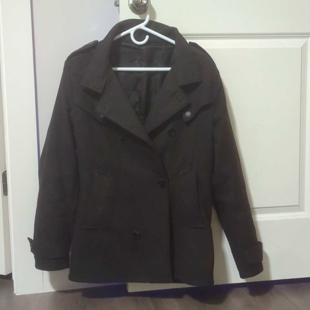 Gray peacoat